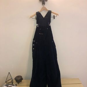 Corduroy navy blue overalls